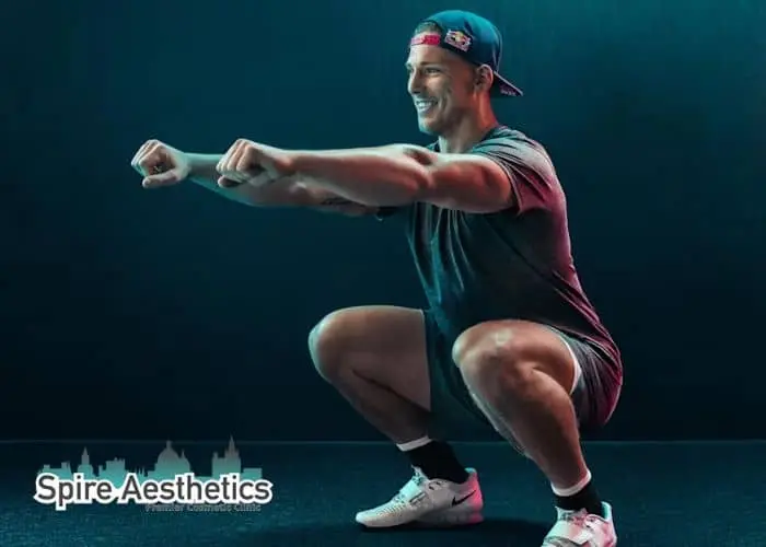 Image of man build leg muscle Pinner through exercise